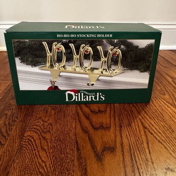 Christmas Stocking Holder Trimmings Dillard's 2 Hooks 4" X 10" New in Packaging - Picture 2 of 8
